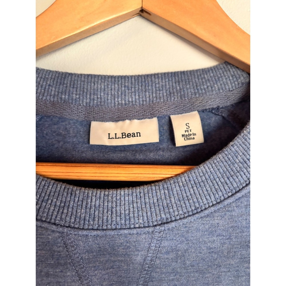 LL Bean Raglan Sweatshirt‎ Heather Blue Crewneck Casual Petite Womens S - Picture 2 of 5